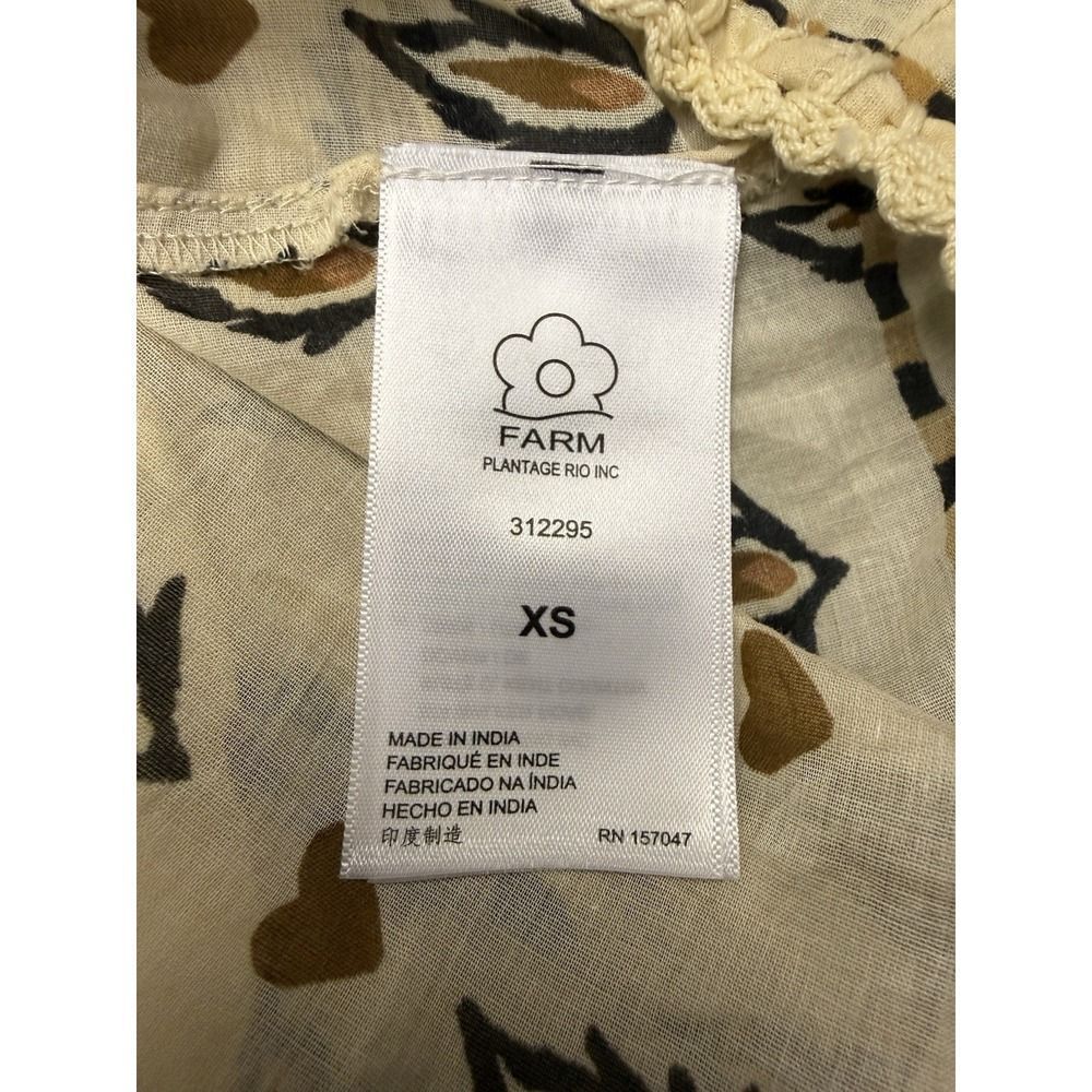 FARM Rio Ainika Cotton Floral Blouse.Beige Cream. Sz XS $198. NWOT - Picture 10 of 16